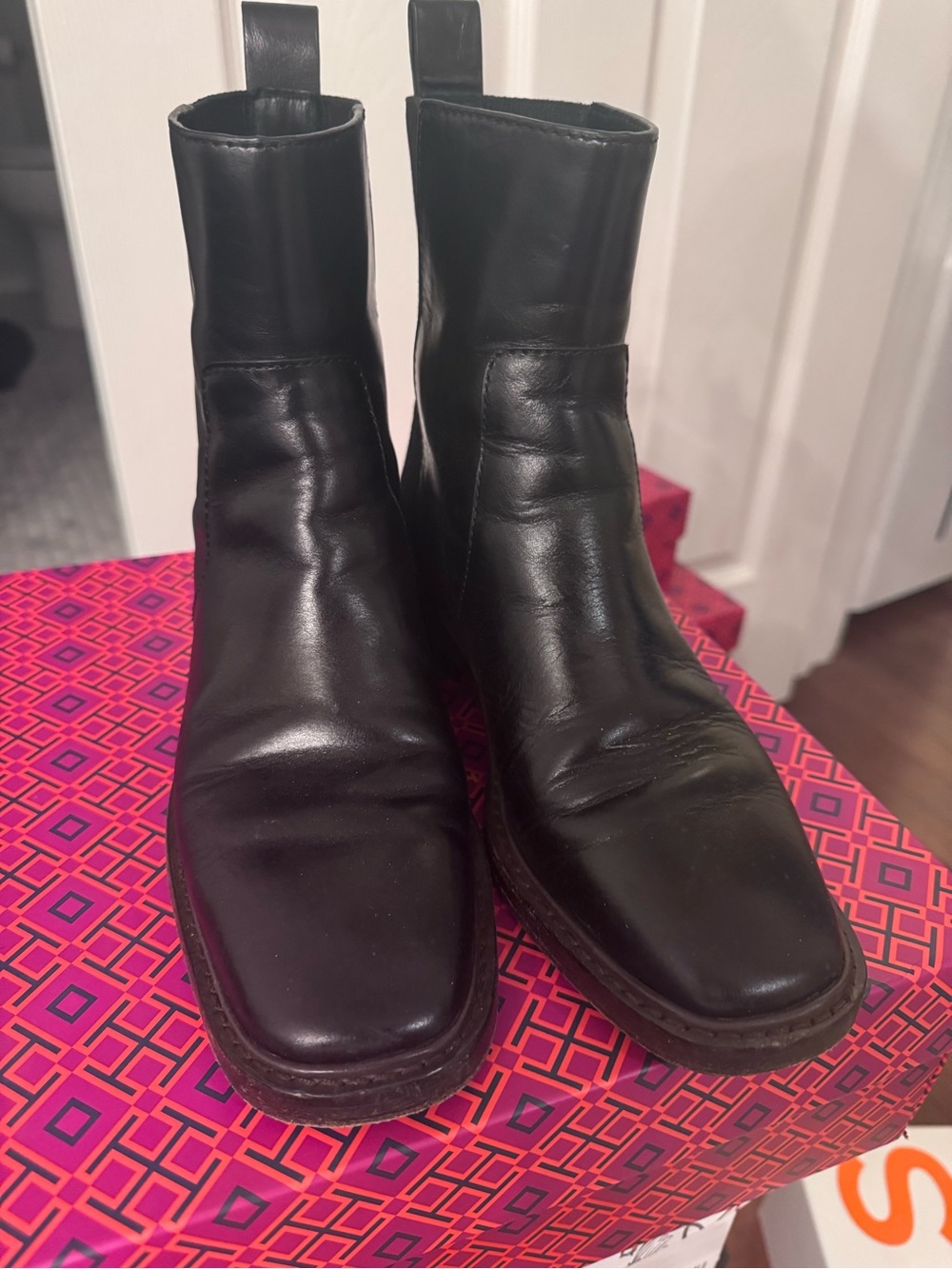 Tory Burch Black Leather Chukka Boots